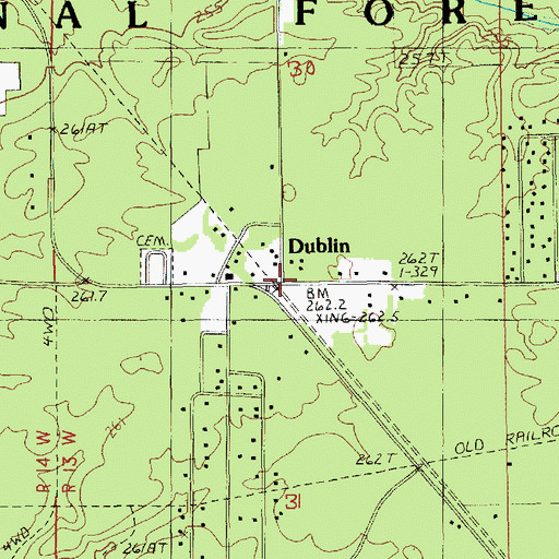 Topographic Map of Dublin, MI
