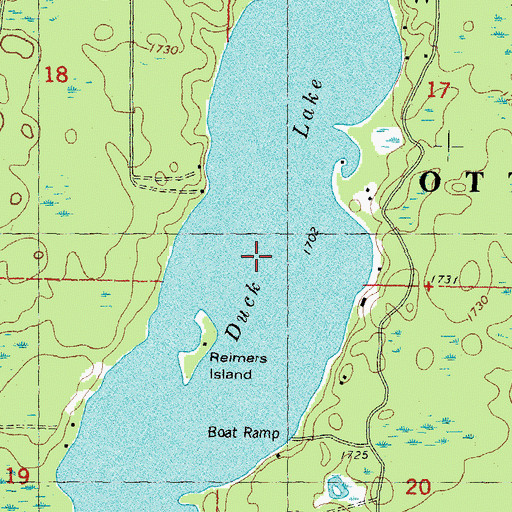 Topographic Map of Duck Lake, MI