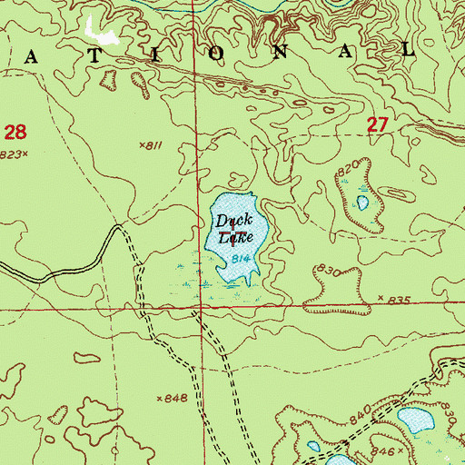 Topographic Map of Duck Lake, MI