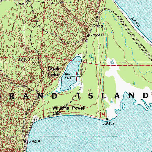Topographic Map of Duck Lake, MI