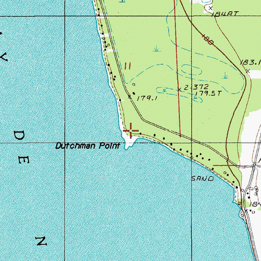 Topographic Map of Dutchman Point, MI