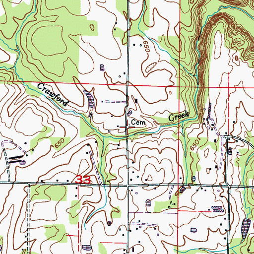 Topographic Map of Thompson Cemetery, AL