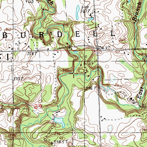 Topographic Map of East Branch Pine River, MI