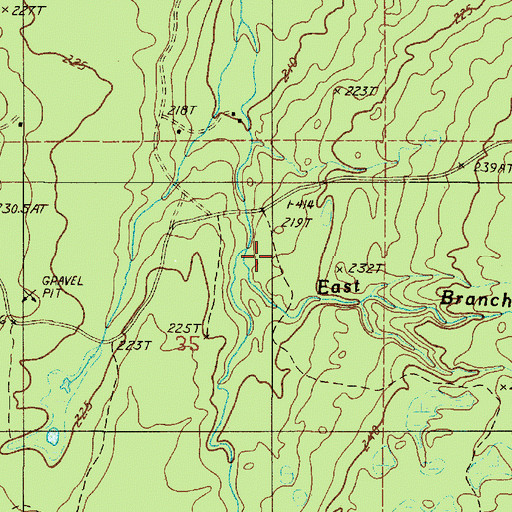 Topographic Map of East Branch Sand River, MI