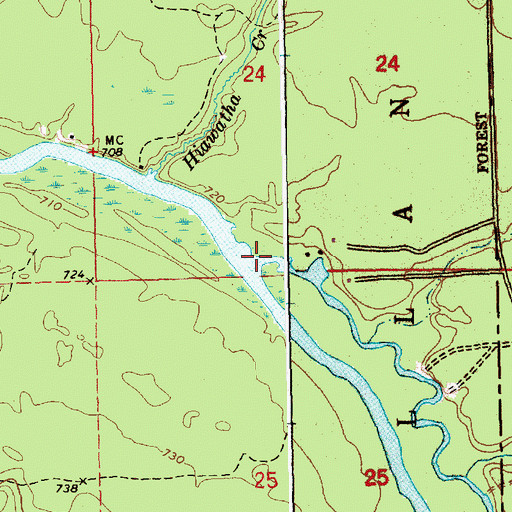 Topographic Map of East Branch Tahquamenon River, MI