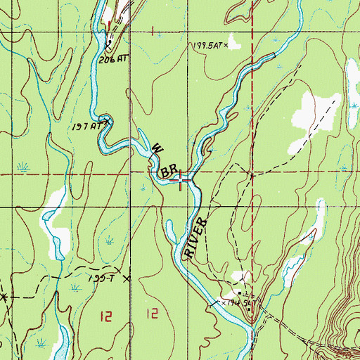 Topographic Map of East Branch Whitefish River, MI