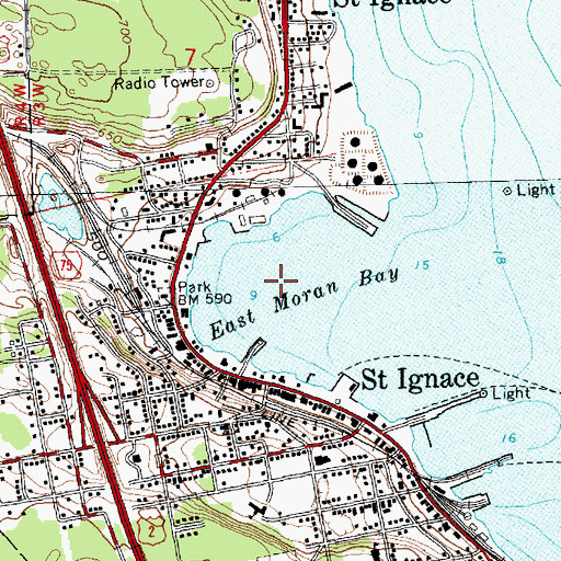 Topographic Map of East Moran Bay, MI