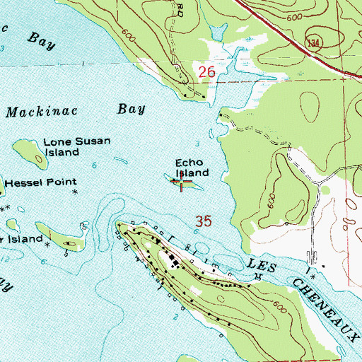 Topographic Map of Echo Island, MI