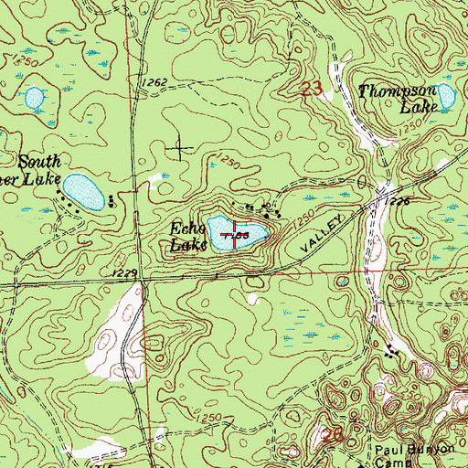 Topographic Map of Echo Lake, MI