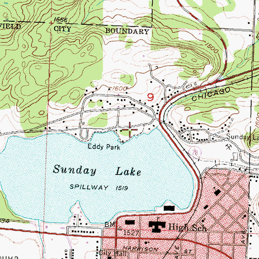 Topographic Map of Eddy Park, MI