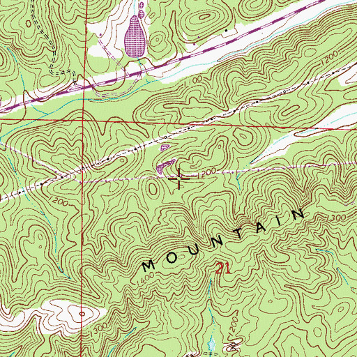 Topographic Map of Alabama Graphic Mine, AL