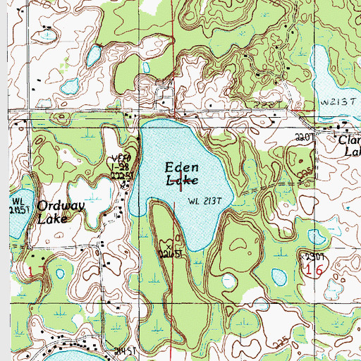 Topographic Map of Eden Lake, MI