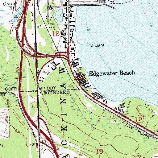 Topographic Map of Edgewater Beach, MI