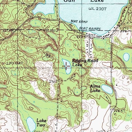 Topographic Map of Edging Lake, MI