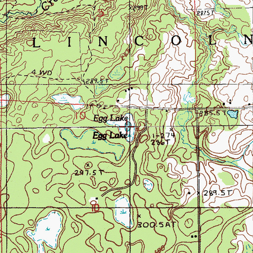 Topographic Map of Egg Lake, MI