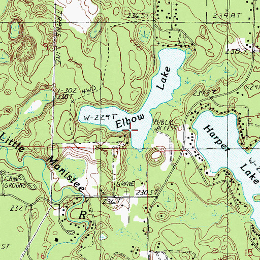 Topographic Map of Elbow Lake, MI