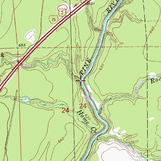 Topographic Map of Elmhirst Creek, MI