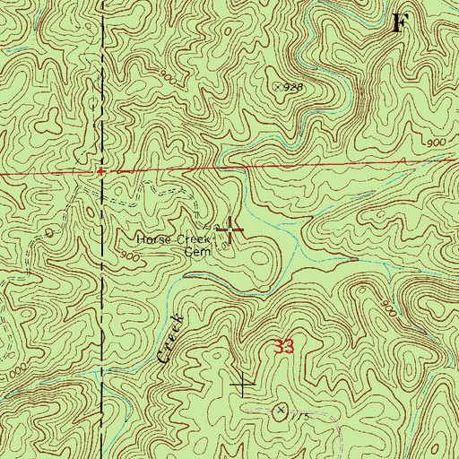 Topographic Map of Antioch Church (historical), AL