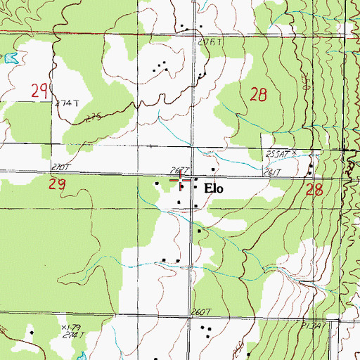Topographic Map of Elo, MI