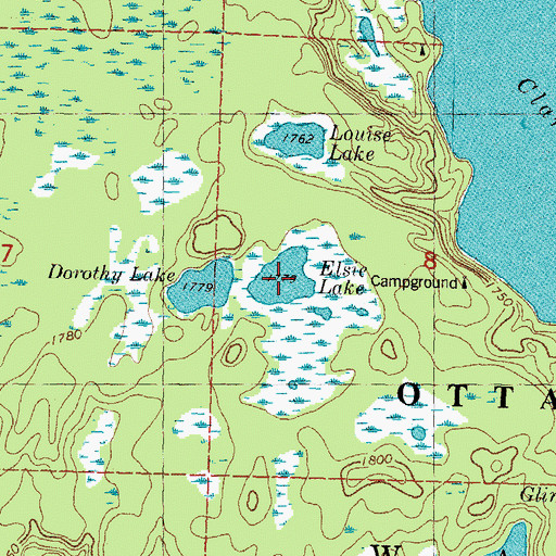 Topographic Map of Elsie Lake, MI