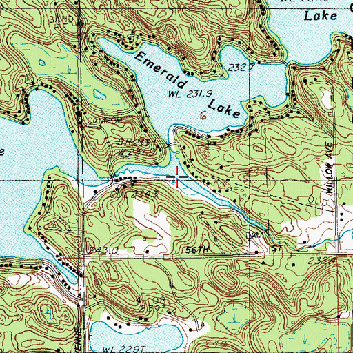 Topographic Map of Emerald Lake, MI