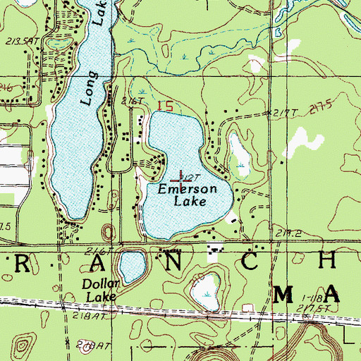 Topographic Map of Emerson Lake, MI