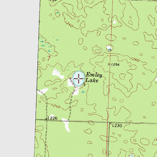 Topographic Map of Emley Lake, MI