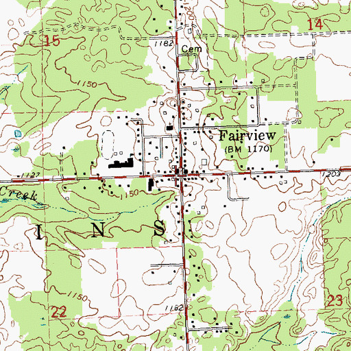 Topographic Map of Fairview, MI