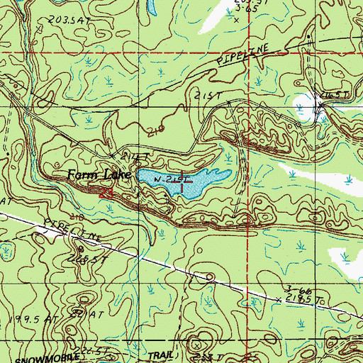 Topographic Map of Farm Lake, MI