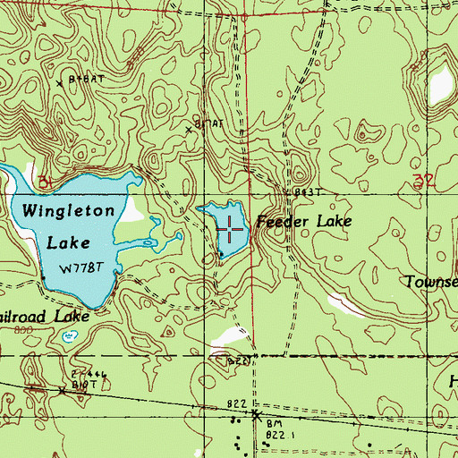 Topographic Map of Feeder Lake, MI