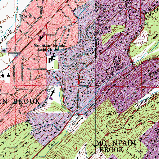 Topographic Map of Buckeye (historical), AL