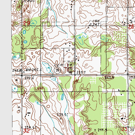 Topographic Map of Ferry Township South Cemetery, MI