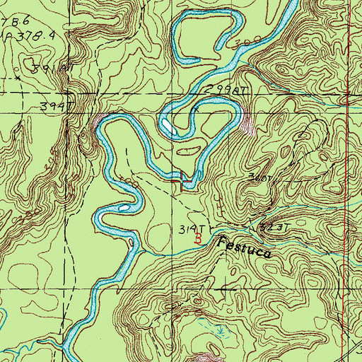 Topographic Map of Festuca Creek, MI