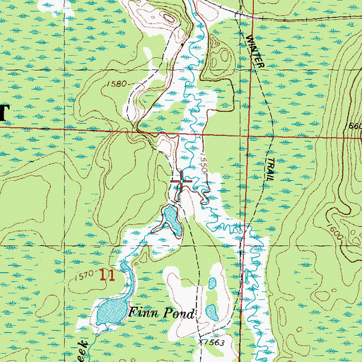 Topographic Map of Finn Creek, MI