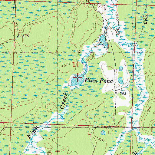 Topographic Map of Finn Pond, MI