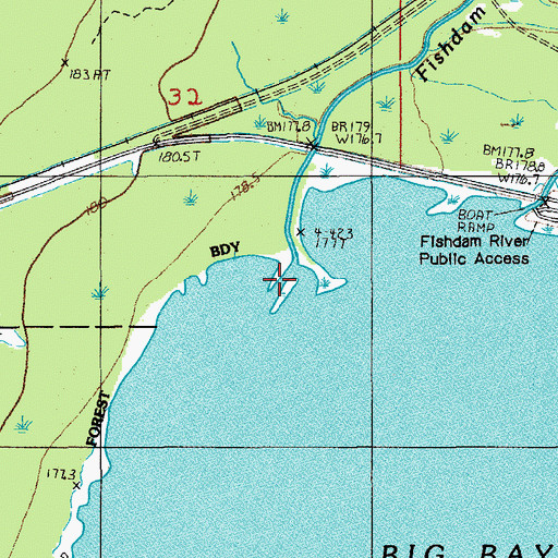 Topographic Map of Fishdam River, MI