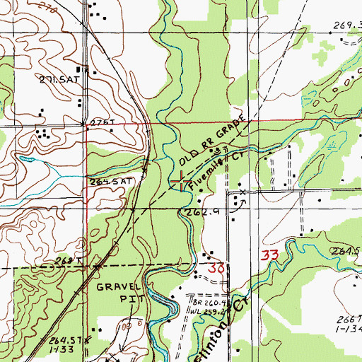 Topographic Map of Fivemile Creek, MI