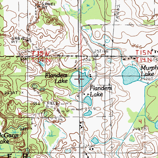 Topographic Map of Flanders Lake, MI