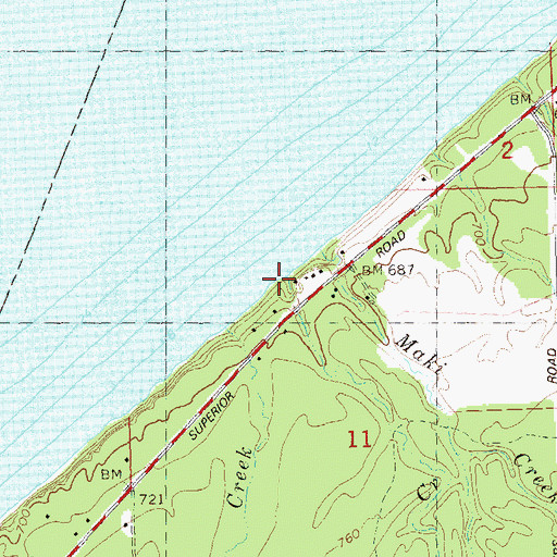 Topographic Map of Flink Creek, MI