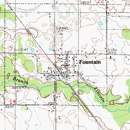 Topographic Map of Fountain, MI