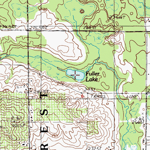 Topographic Map of Fuller Lake, MI