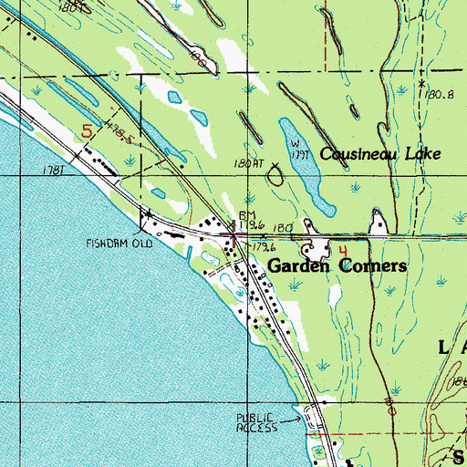 Topographic Map of Garden Corners, MI