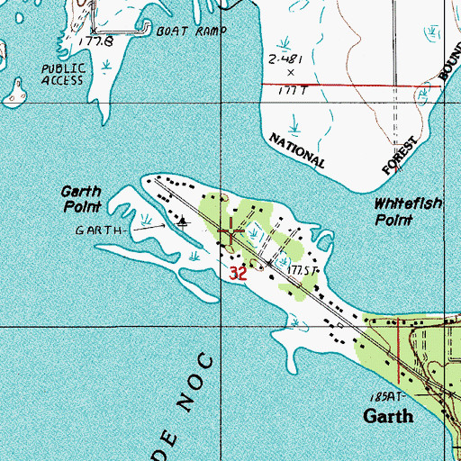 Topographic Map of Garth Point, MI