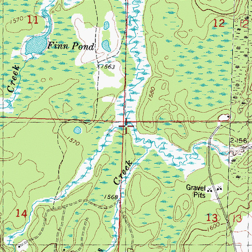 Topographic Map of Gaylord Creek, MI