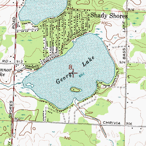 Topographic Map of George Lake, MI