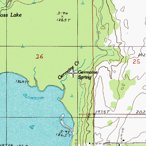 Topographic Map of Germaine Spring, MI
