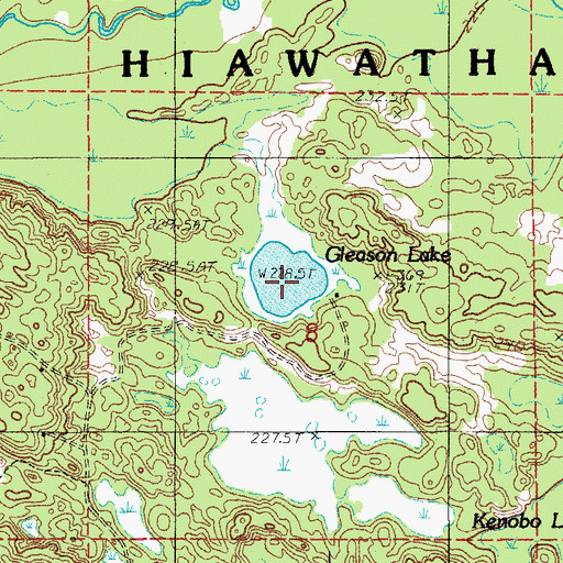 Topographic Map of Gleason Lake, MI