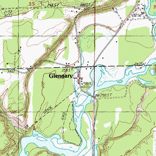 Topographic Map of Glengary, MI