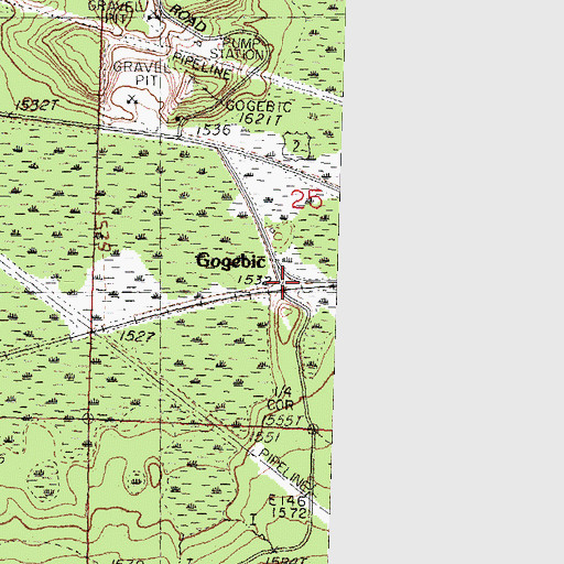 Topographic Map of Gogebic, MI