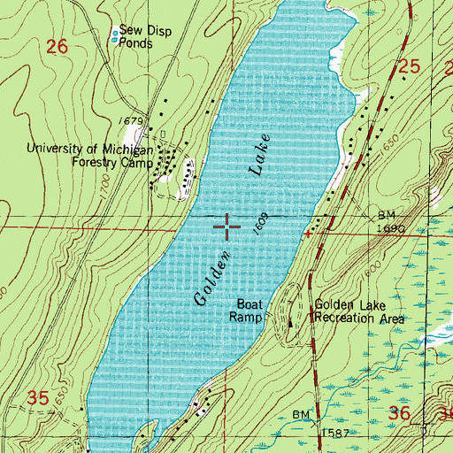 Topographic Map of Golden Lake, MI
